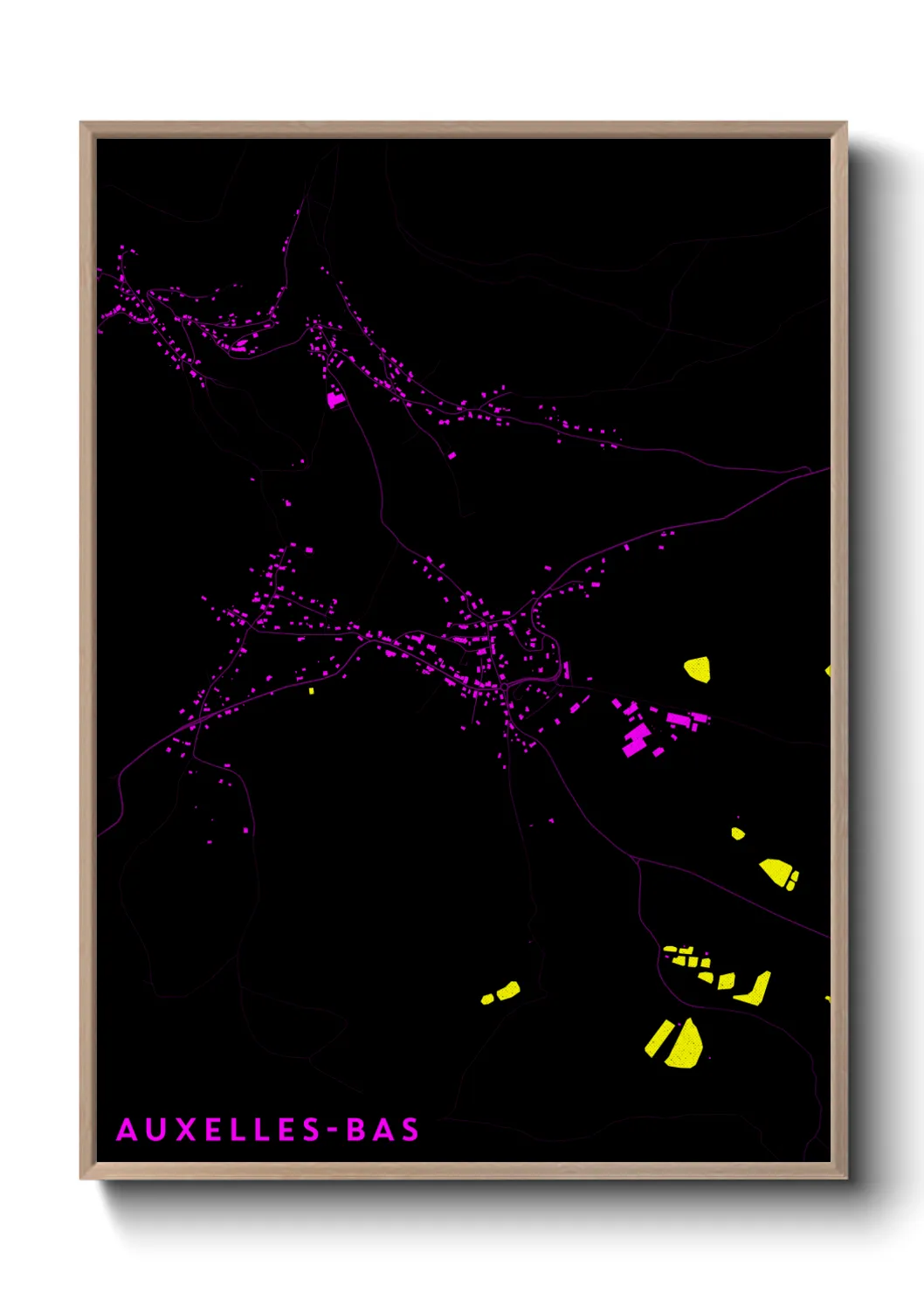 Une affiche de carte sur Auxelles-Bas