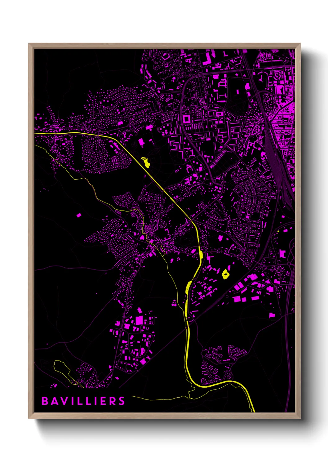 Une affiche de carte sur Bavilliers