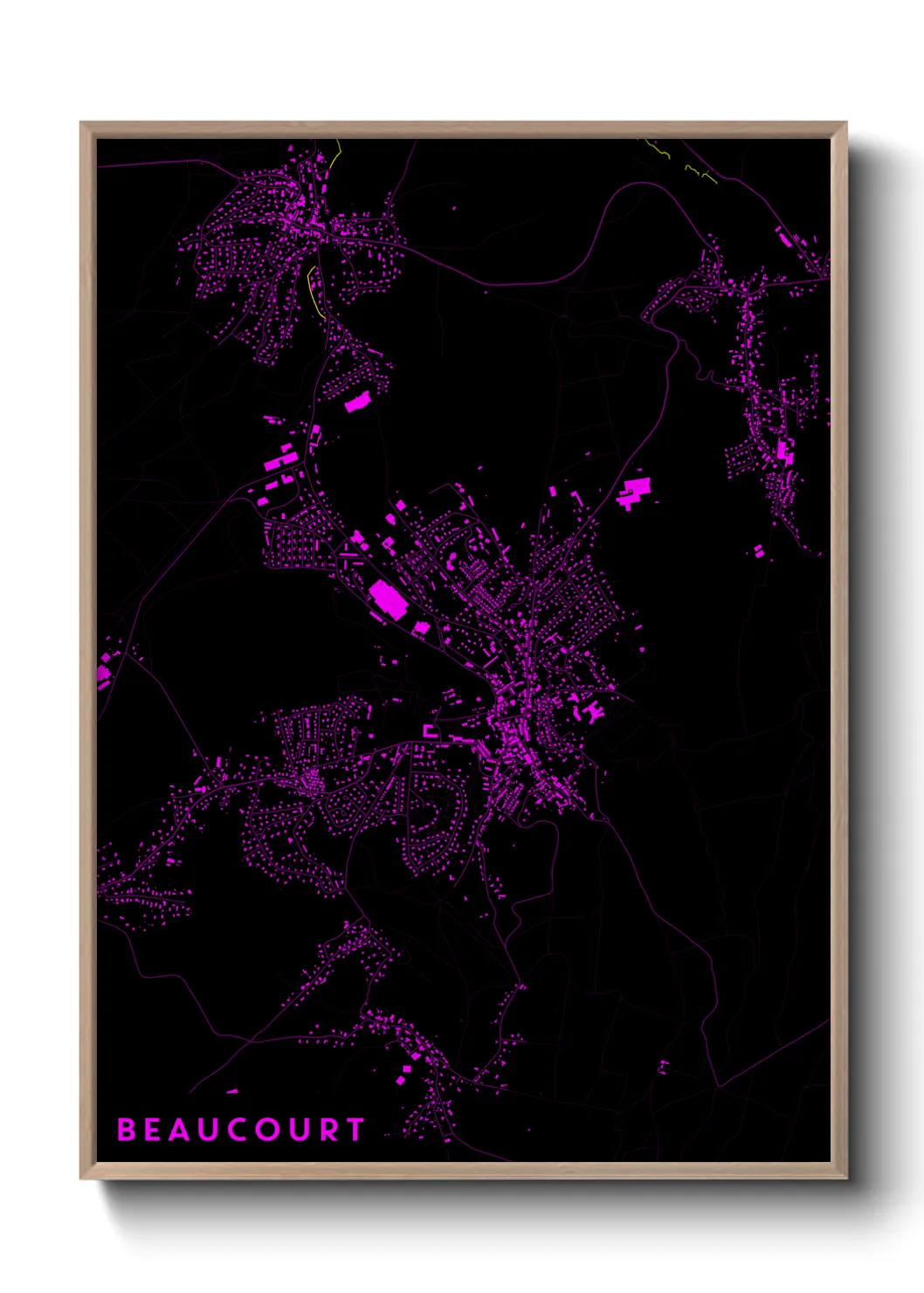 Une affiche de carte sur Beaucourt