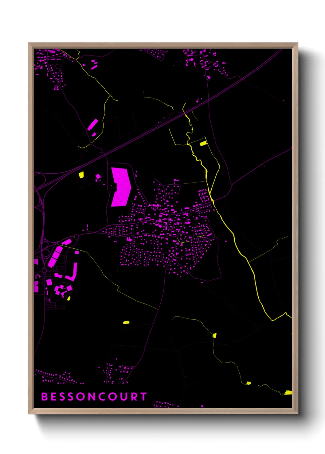 Une affiche de carte sur Bessoncourt