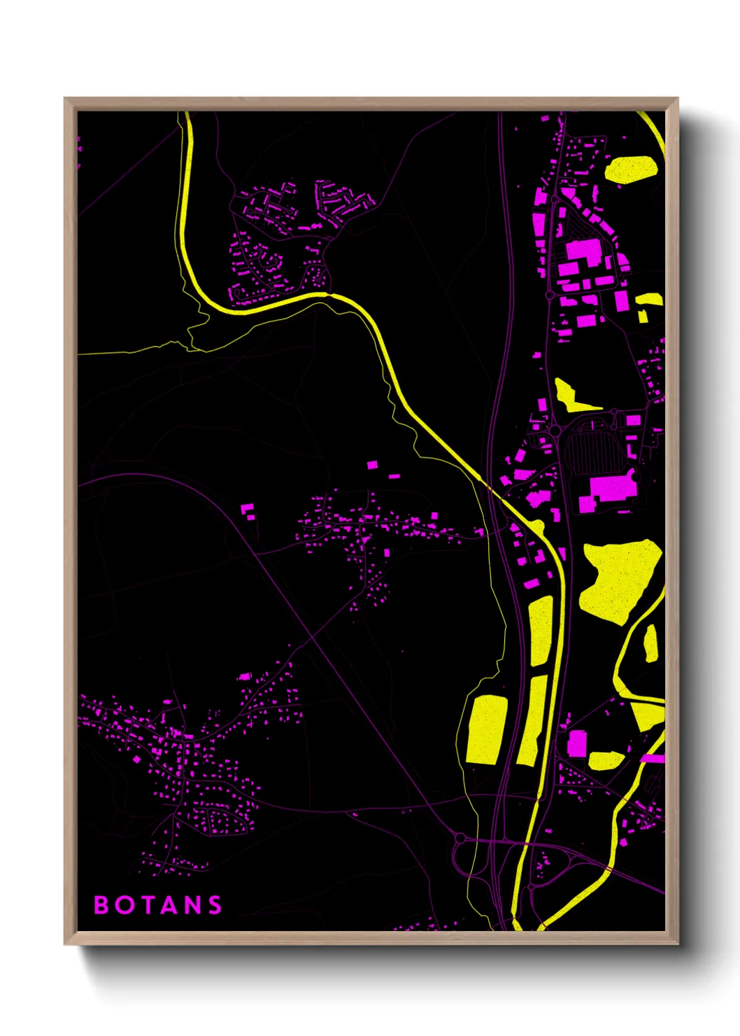 Une affiche de carte sur Botans