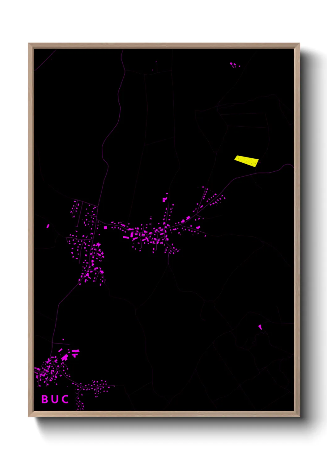 Une affiche de carte sur Buc