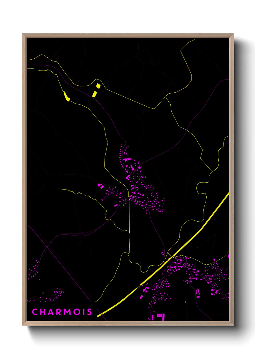 Une affiche de carte sur Charmois