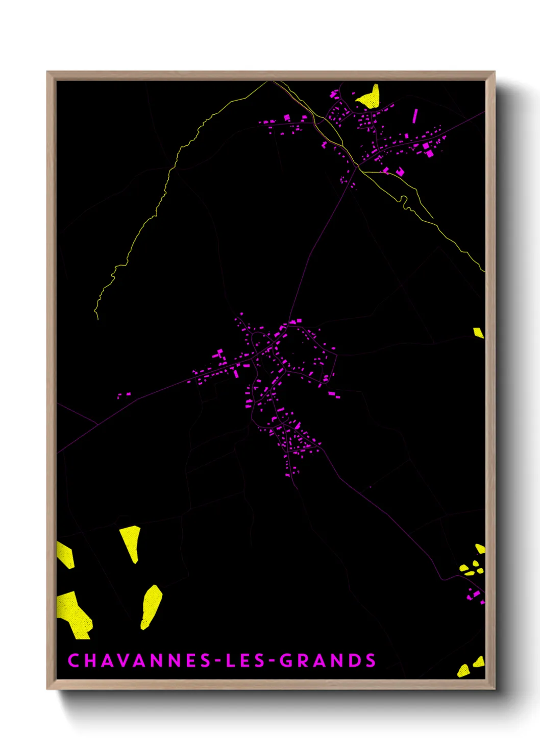 Une affiche de carte sur Chavannes-les-Grands