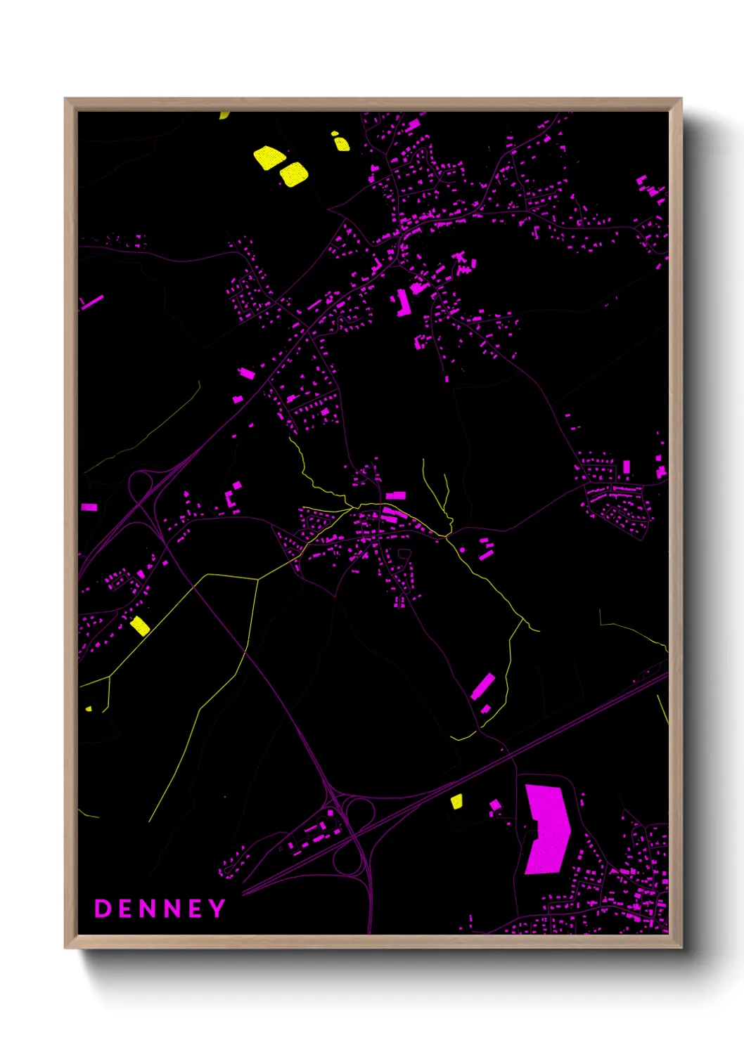 Une affiche de carte sur Denney