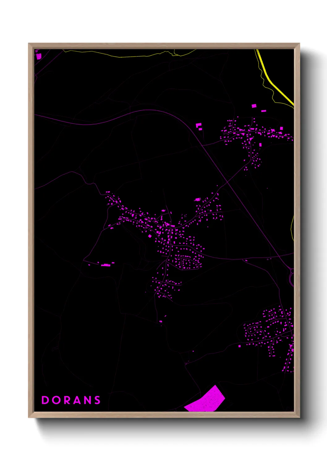 Une affiche de carte sur Dorans