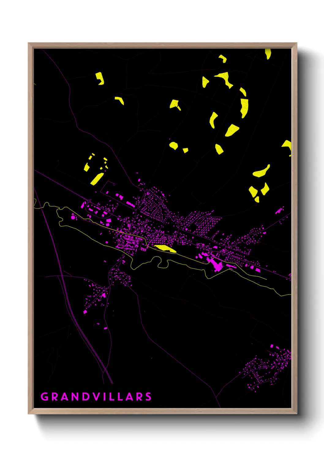 Une affiche de carte sur Grandvillars