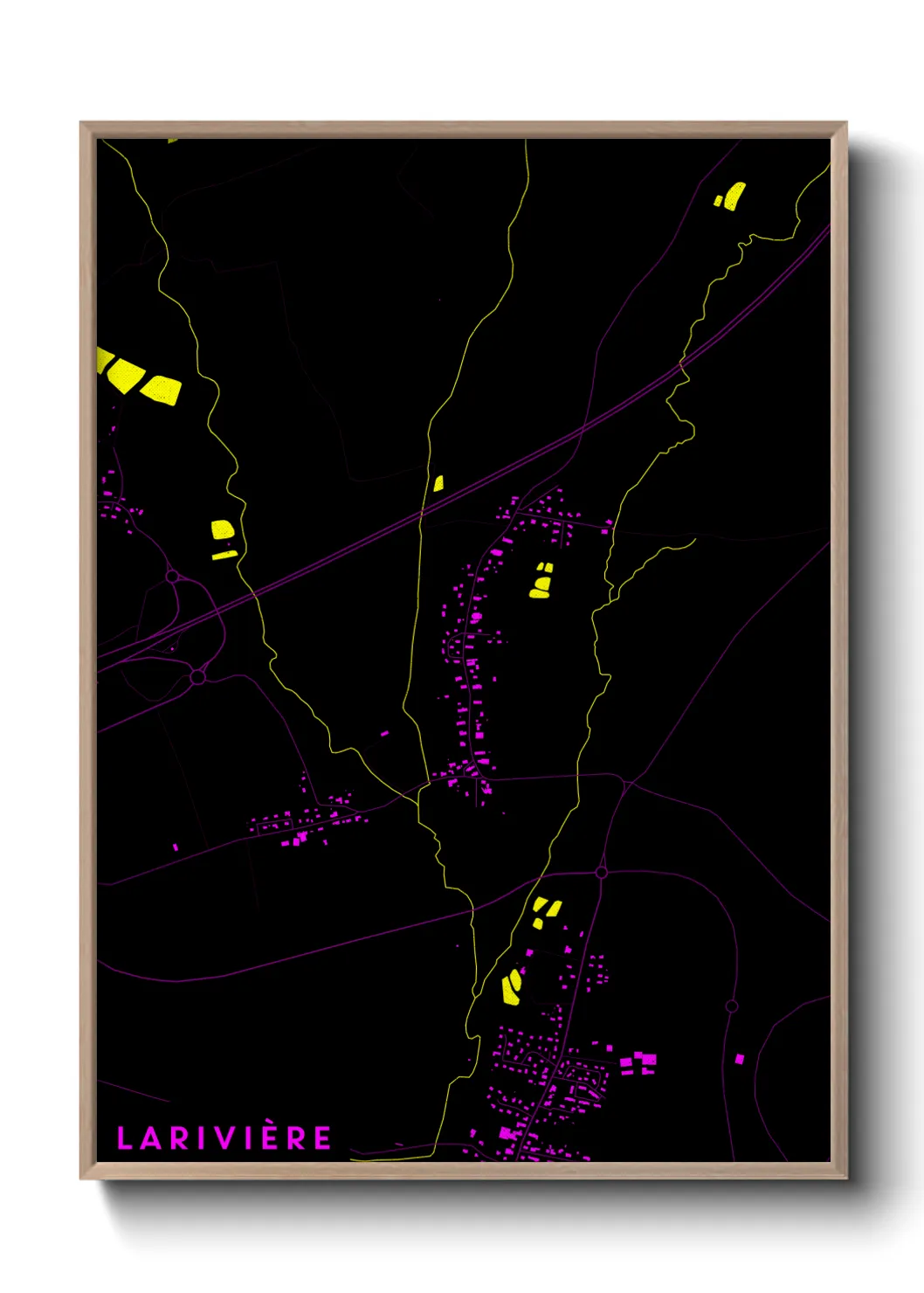 Une affiche de carte sur Larivière