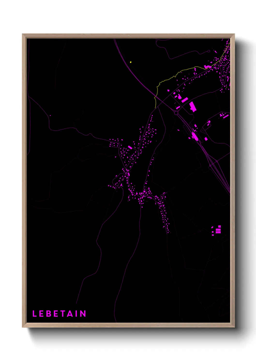 Une affiche de carte sur Lebetain