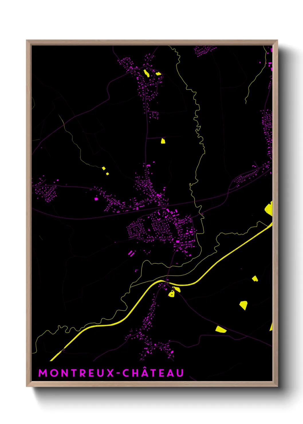 Une affiche de carte sur Montreux-Château