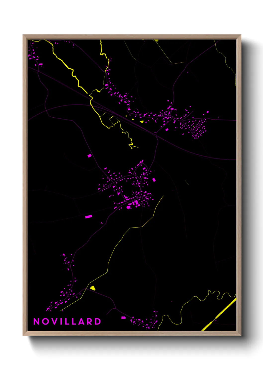 Une affiche de carte sur Novillard