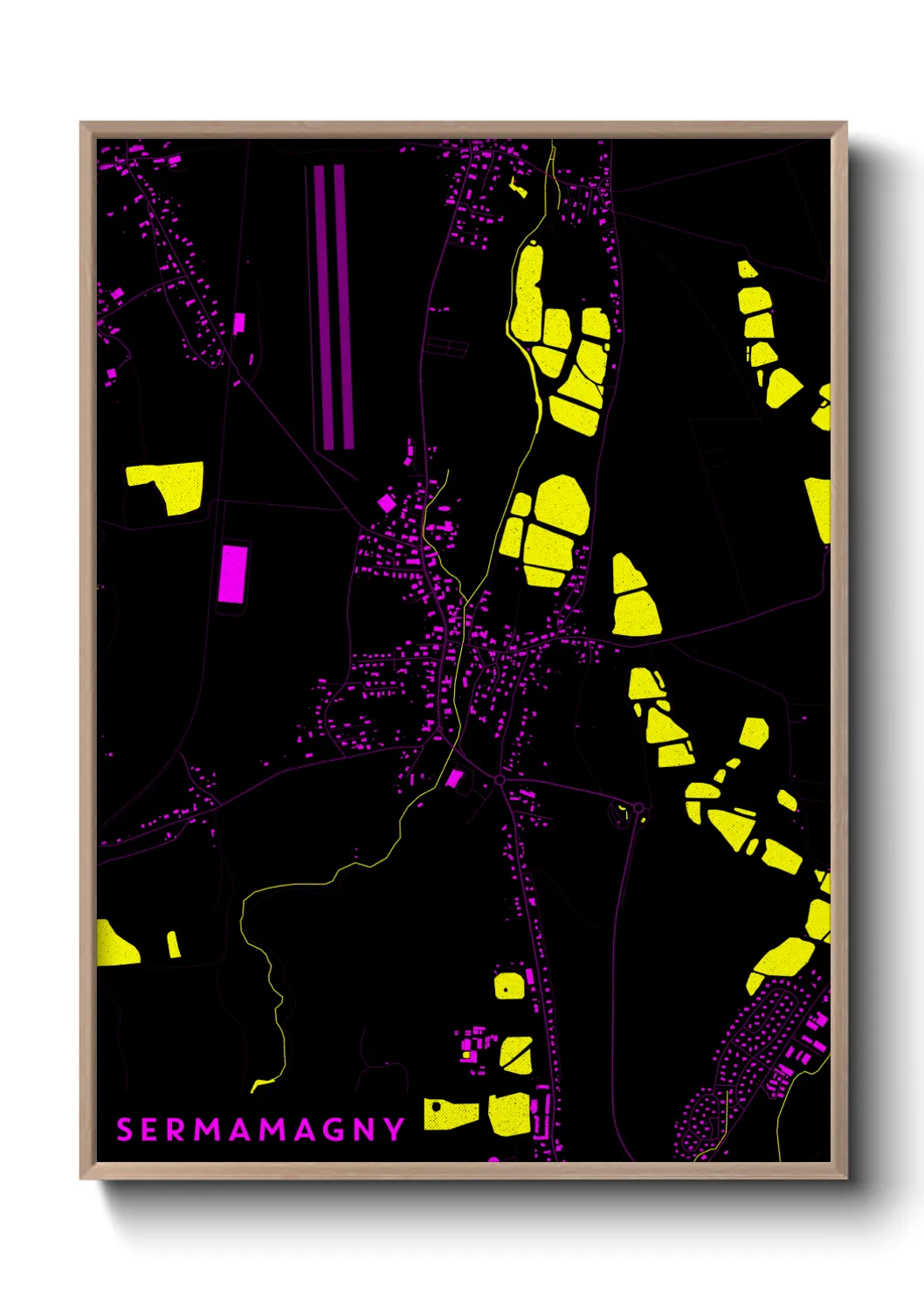 Une affiche de carte sur Sermamagny