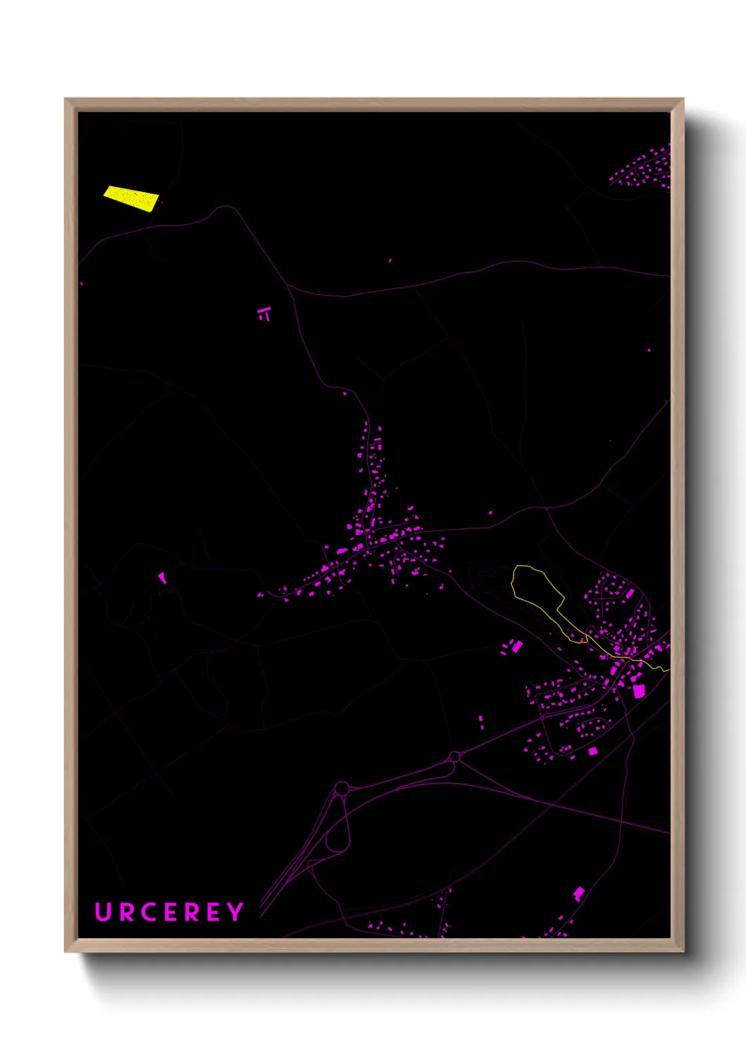 Une affiche de carte sur Urcerey