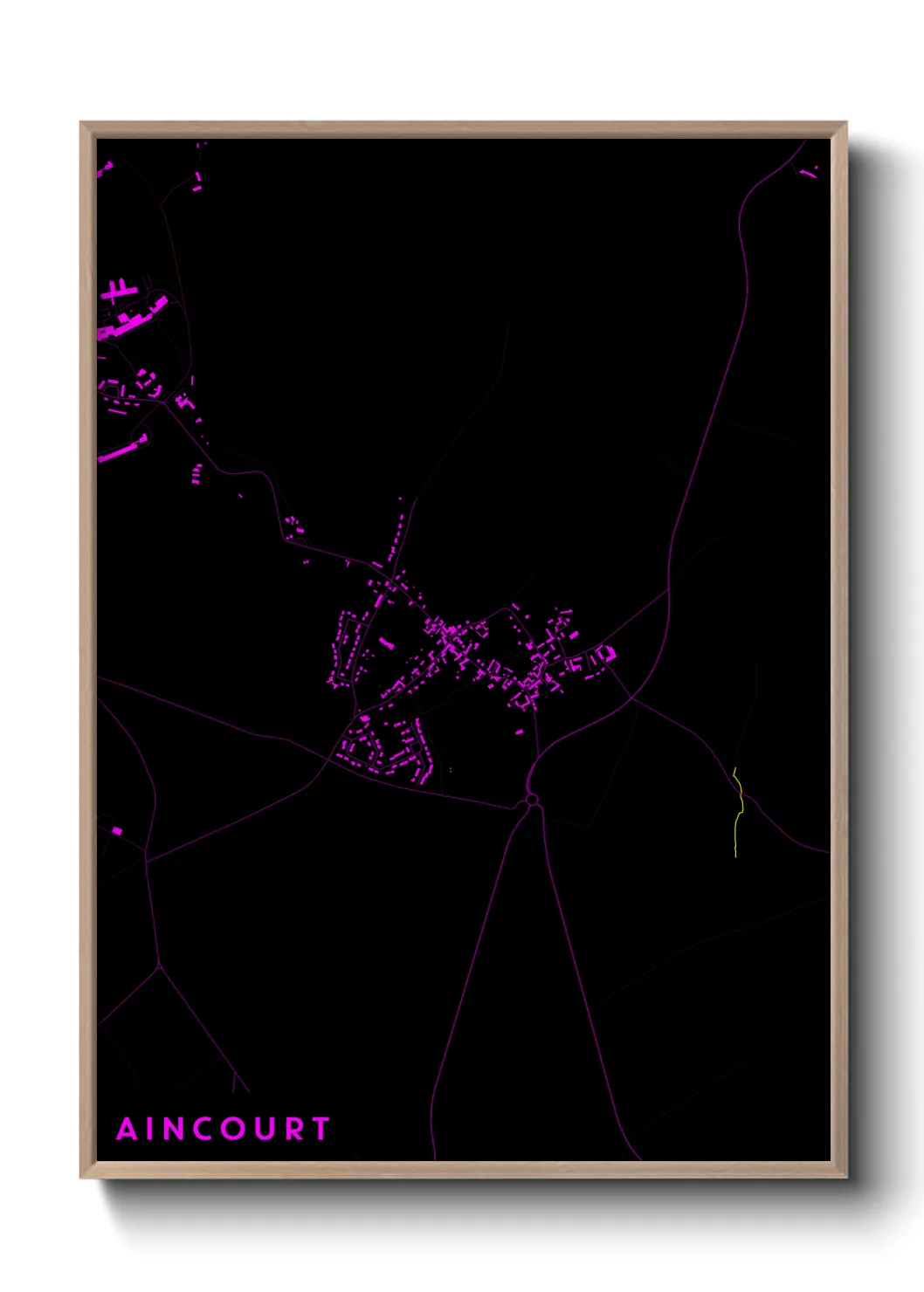 Une affiche de carte sur Aincourt