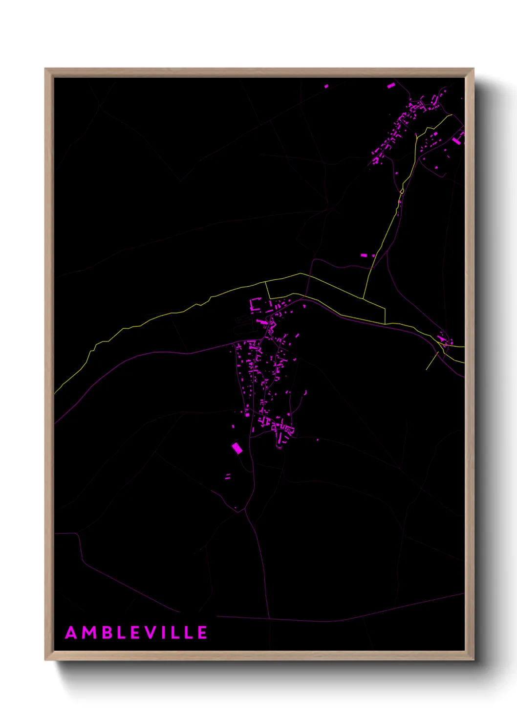 Une affiche de carte sur Ambleville