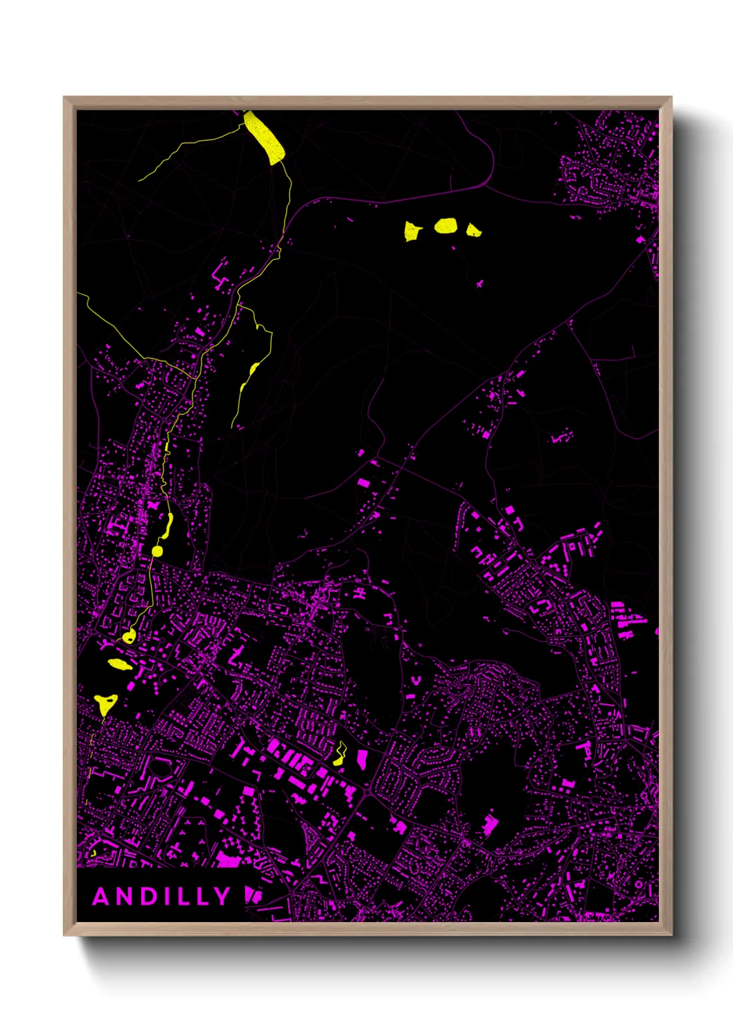 Une affiche de carte sur Andilly