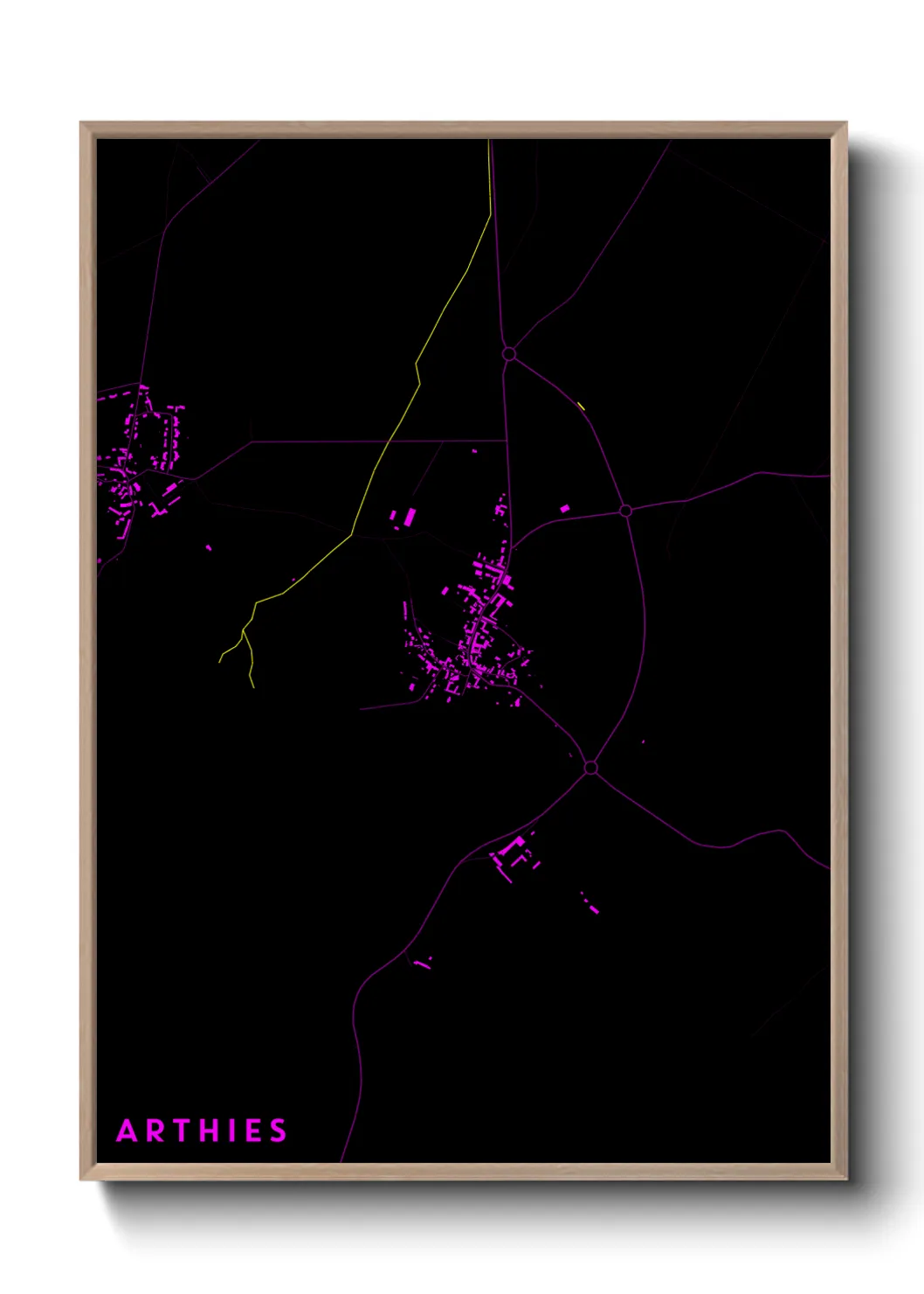 Une affiche de carte sur Arthies