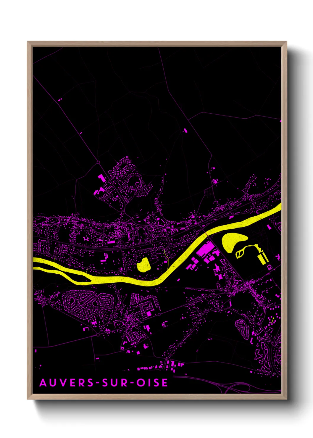 Une affiche de carte sur Auvers-sur-Oise
