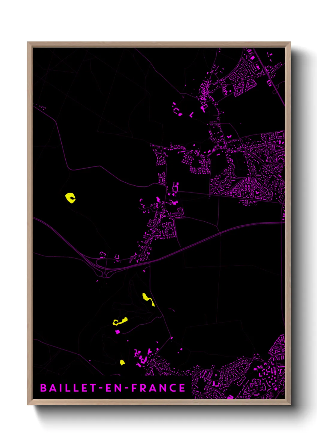 Une affiche de carte sur Baillet-en-France
