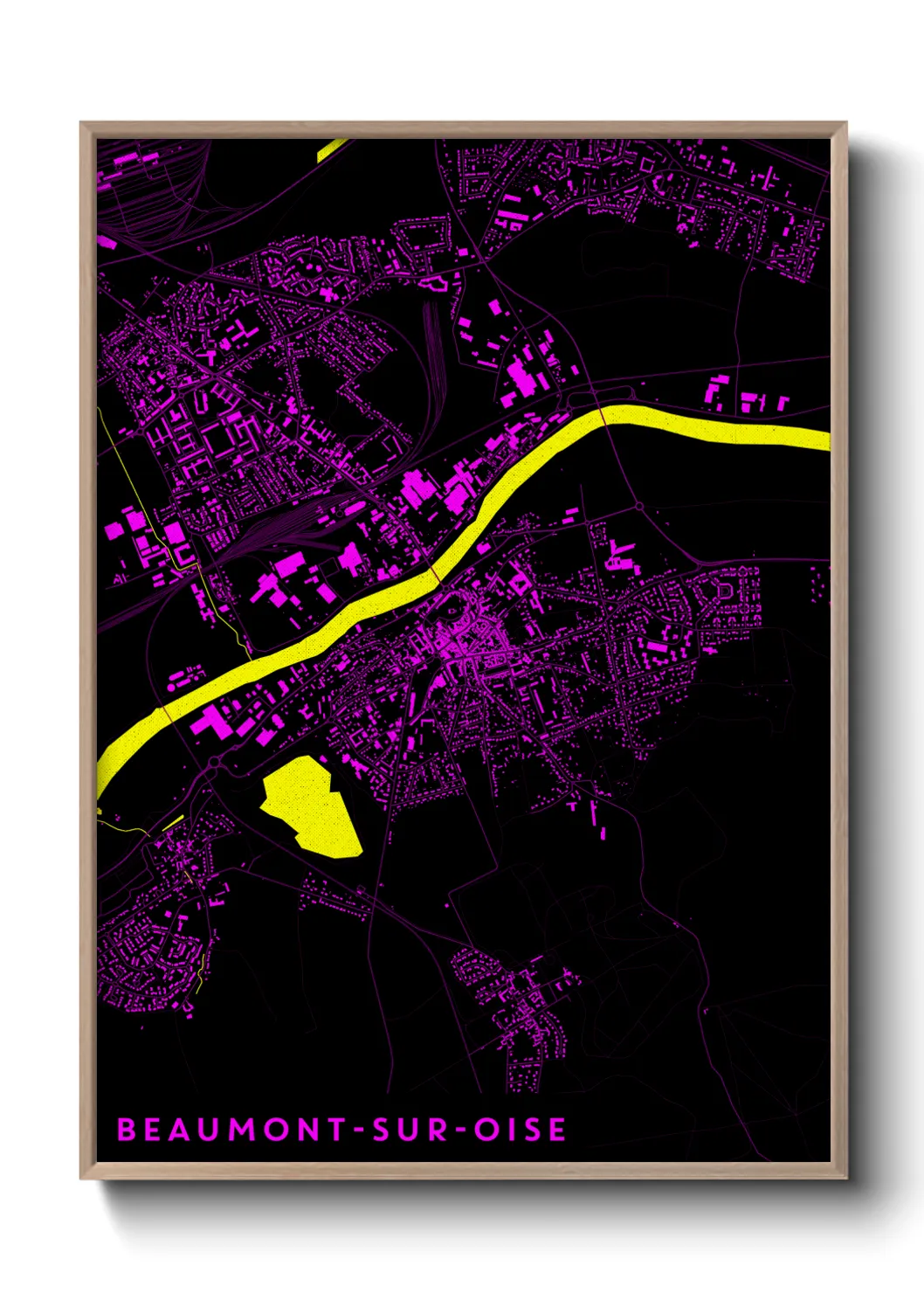 Une affiche de carte sur Beaumont-sur-Oise