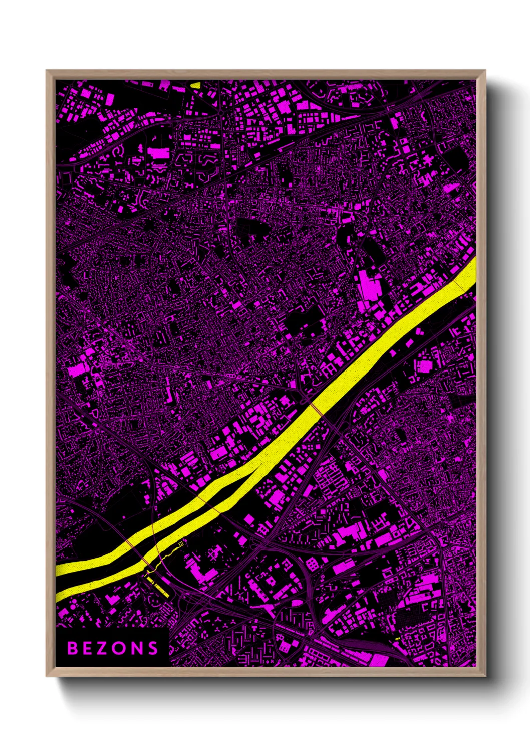 Une affiche de carte sur Bezons