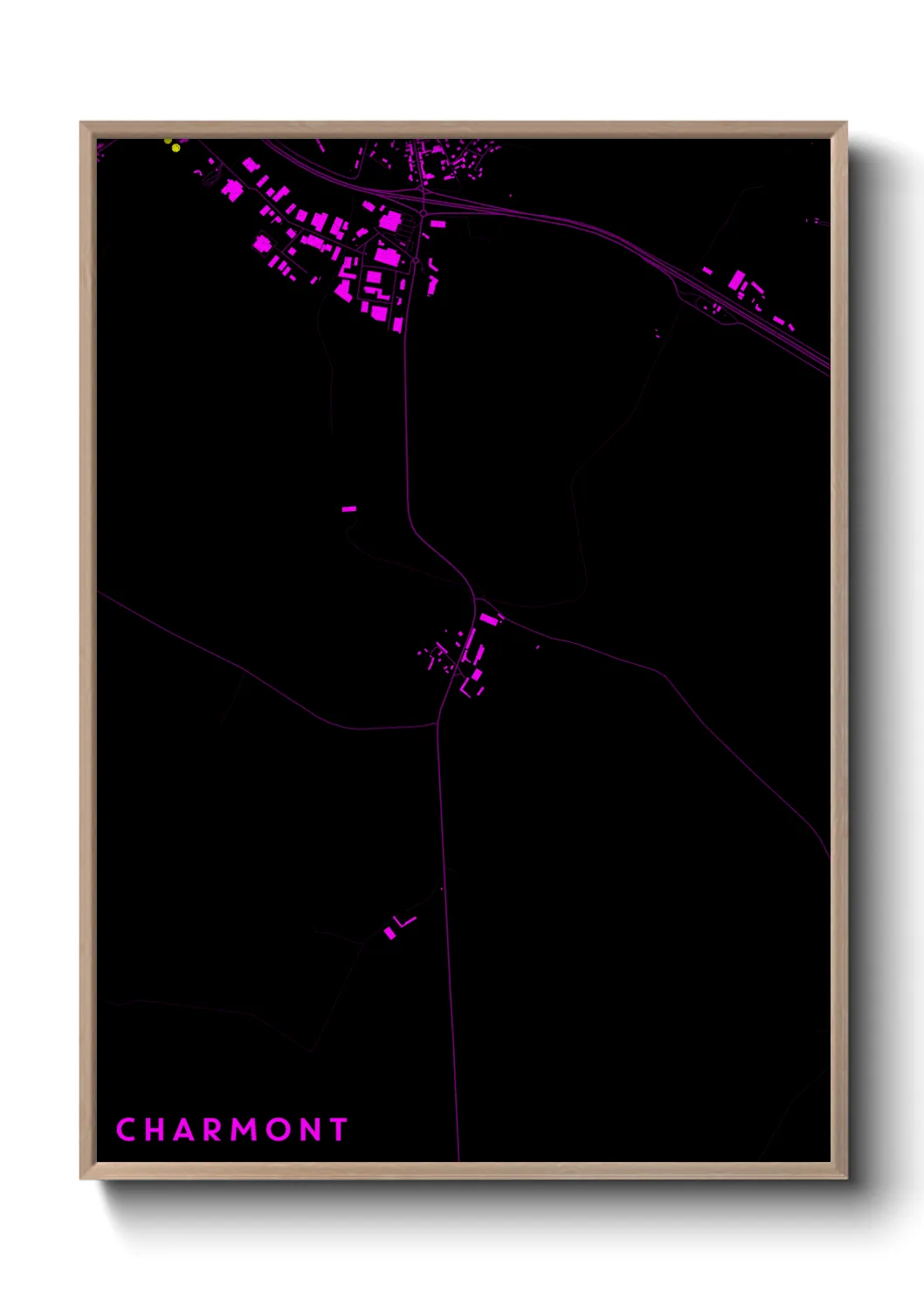 Une affiche de carte sur Charmont