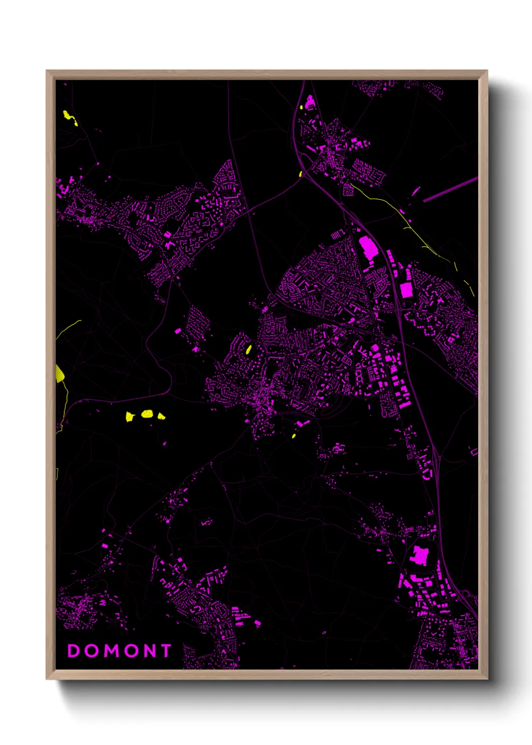 Une affiche de carte sur Domont