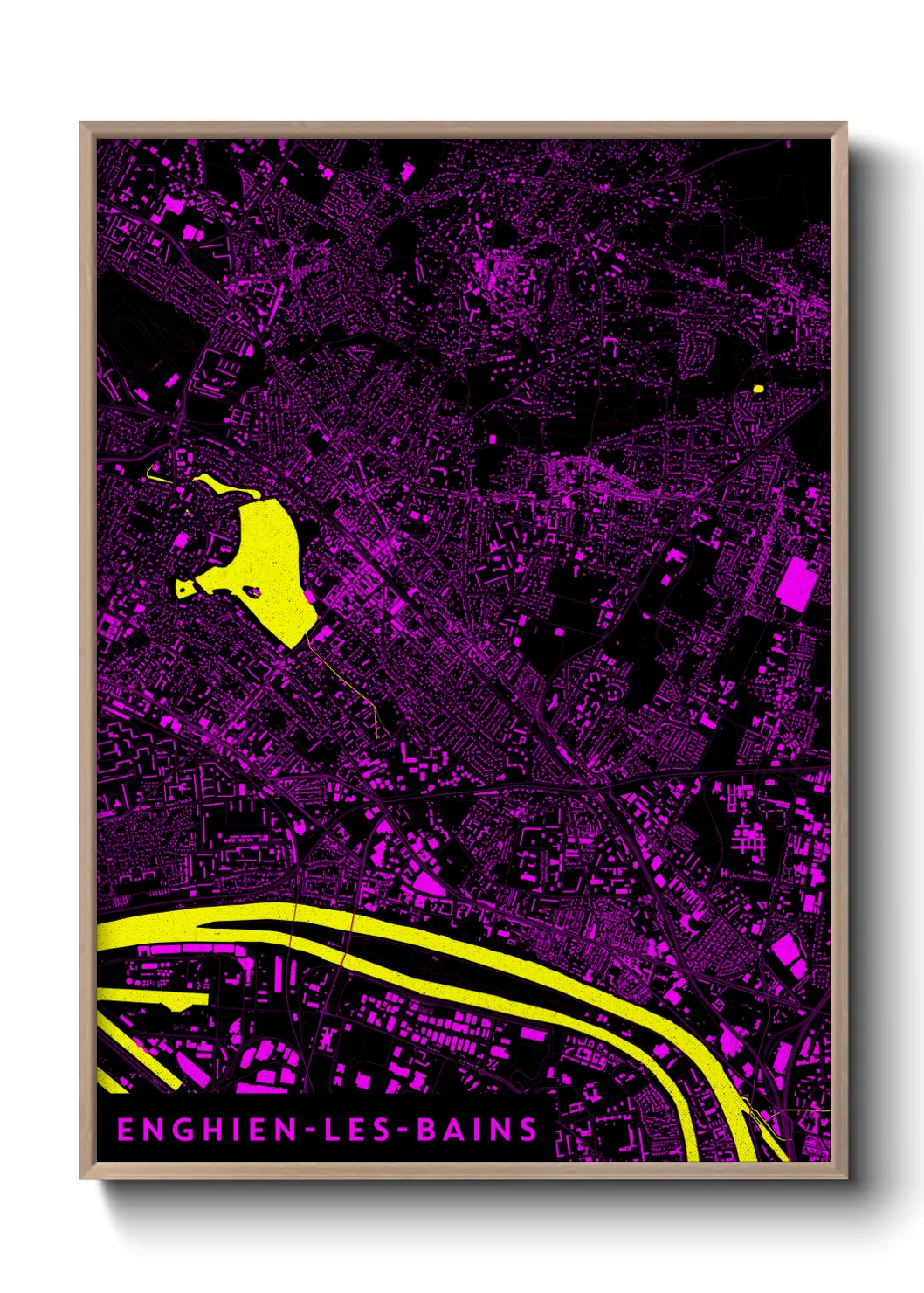 Une affiche de carte sur Enghien-les-Bains