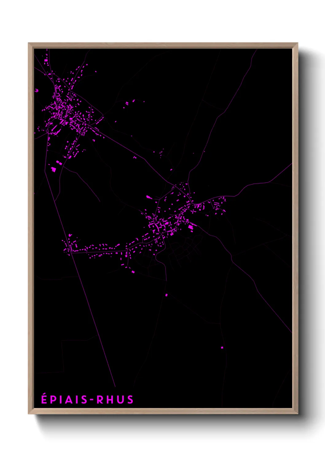 Une affiche de carte sur Épiais-Rhus