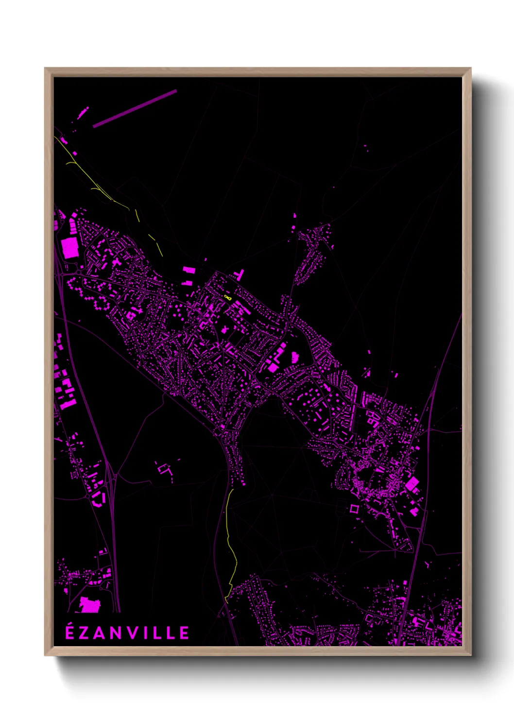 Une affiche de carte sur Ézanville