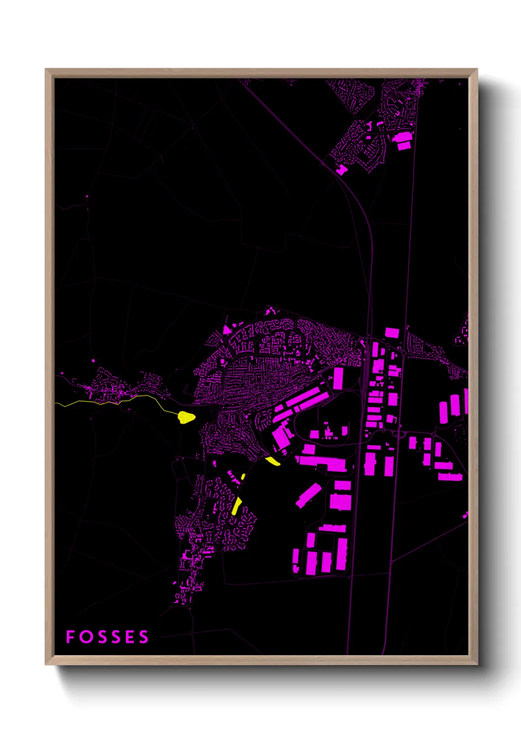 Une affiche de carte sur Fosses