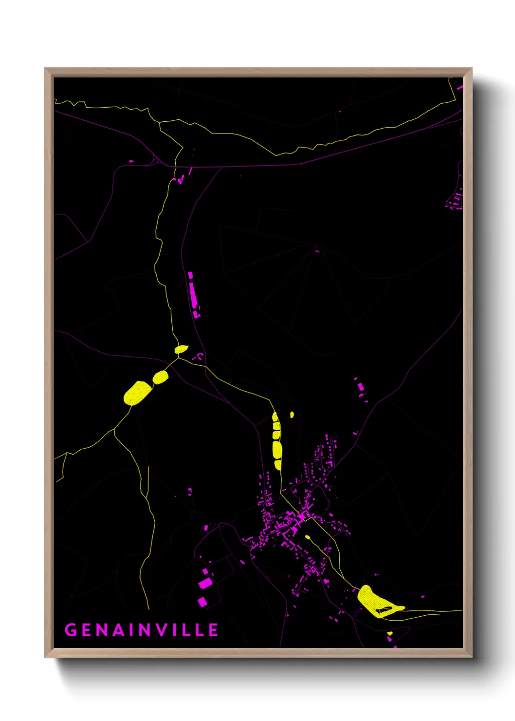 Une affiche de carte sur Genainville