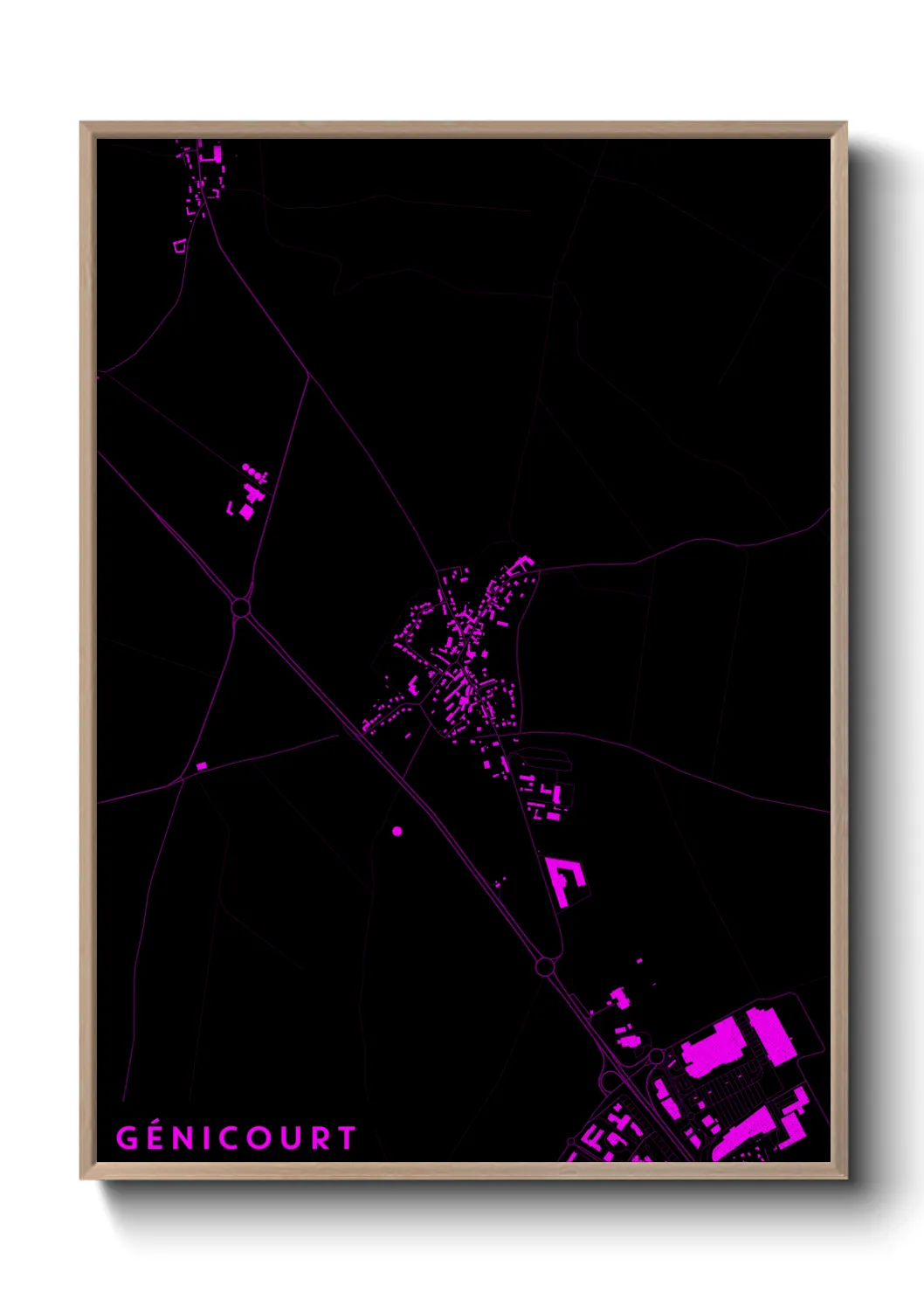 Une affiche de carte sur Génicourt