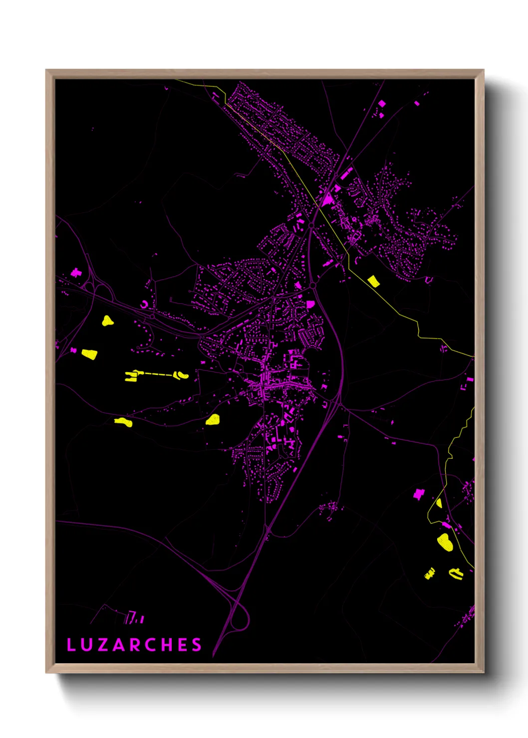 Une affiche de carte sur Luzarches