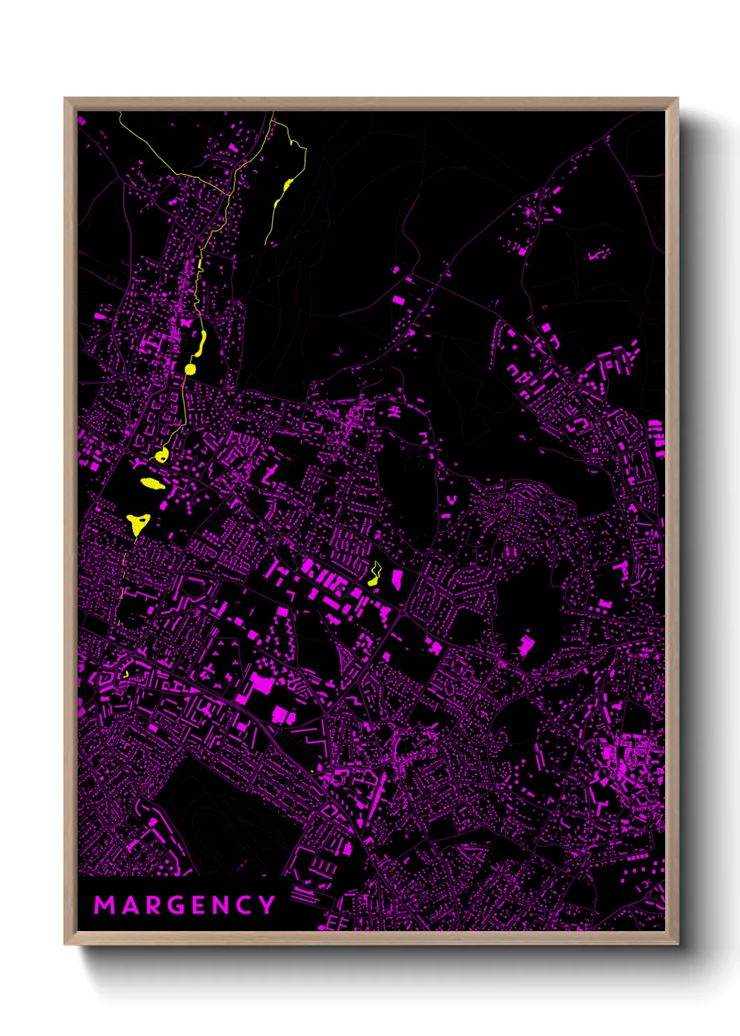 Une affiche de carte sur Margency
