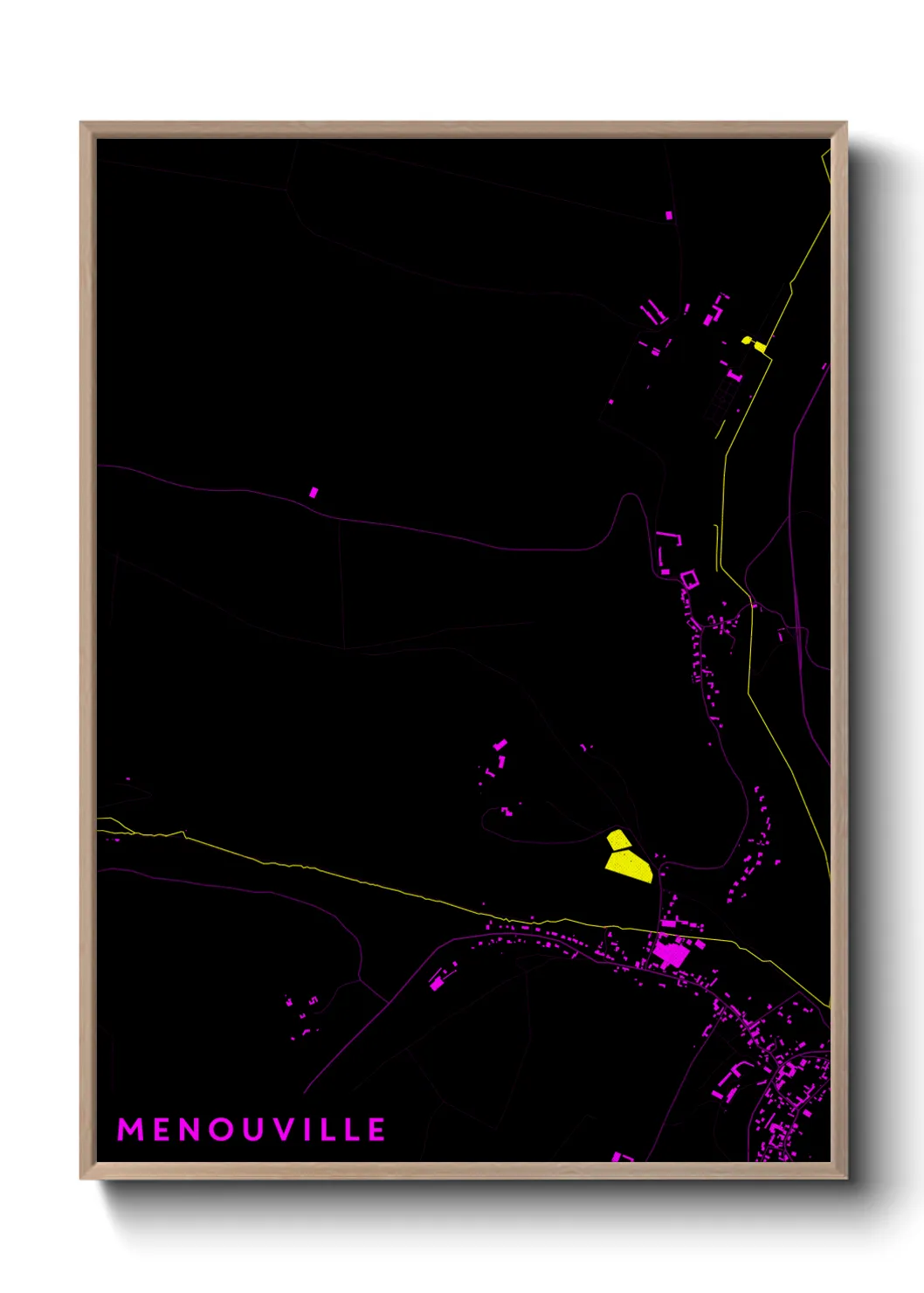 Une affiche de carte sur Menouville
