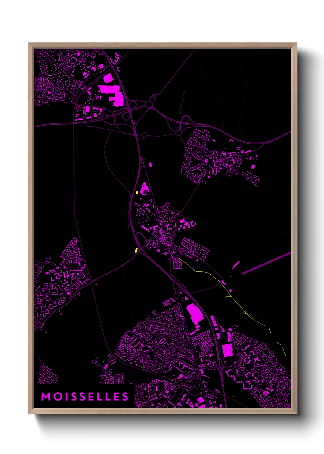 Une affiche de carte sur Moisselles