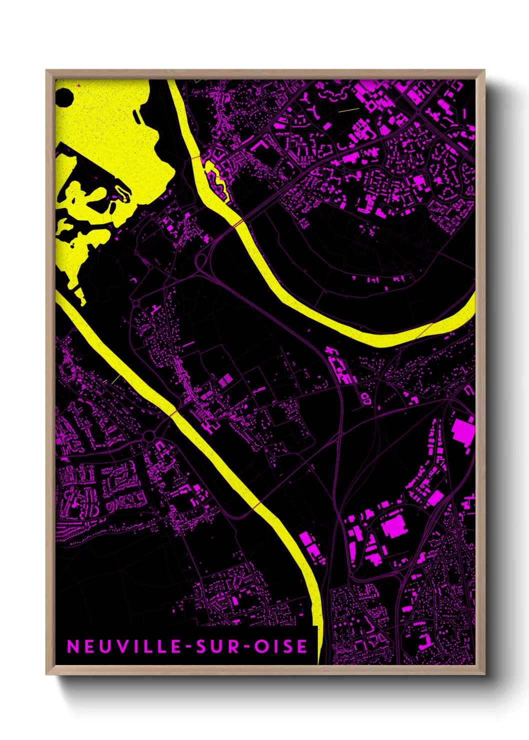 Une affiche de carte sur Neuville-sur-Oise