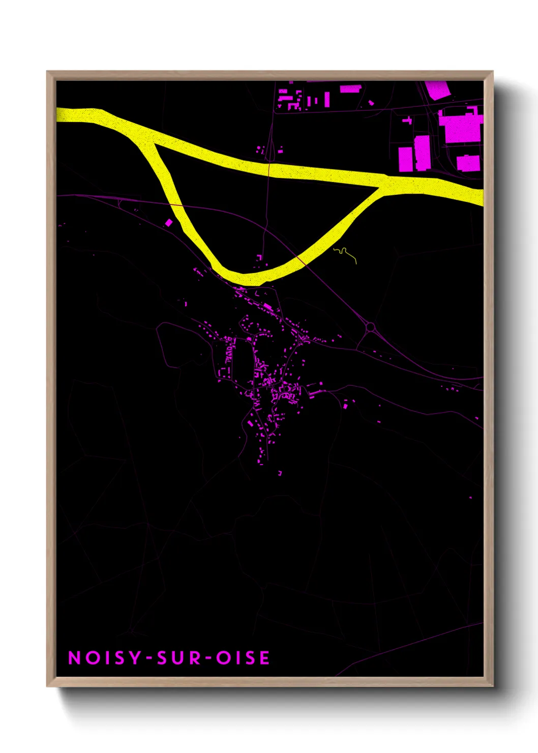 Une affiche de carte sur Noisy-sur-Oise