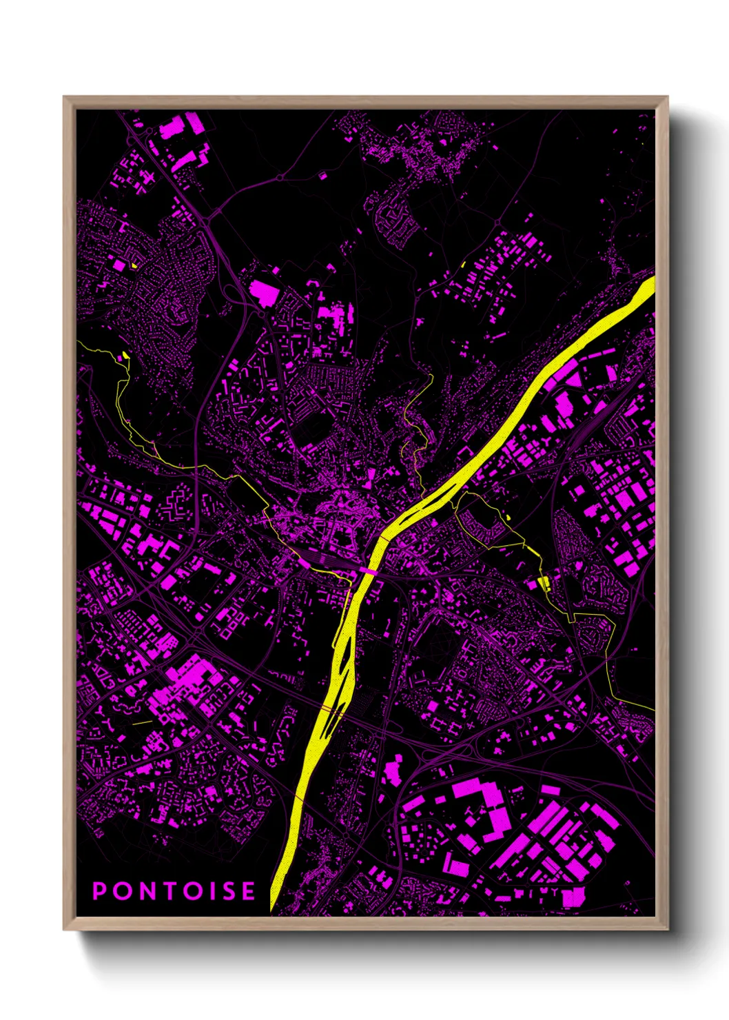 Une affiche de carte sur Pontoise