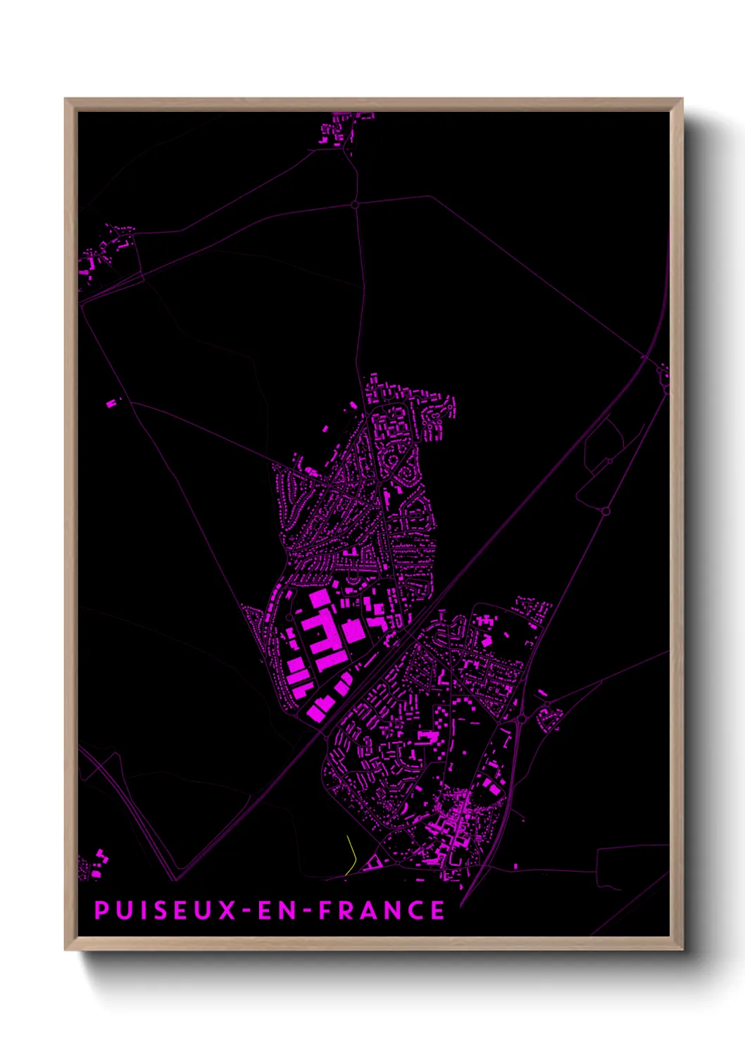 Une affiche de carte sur Puiseux-en-France