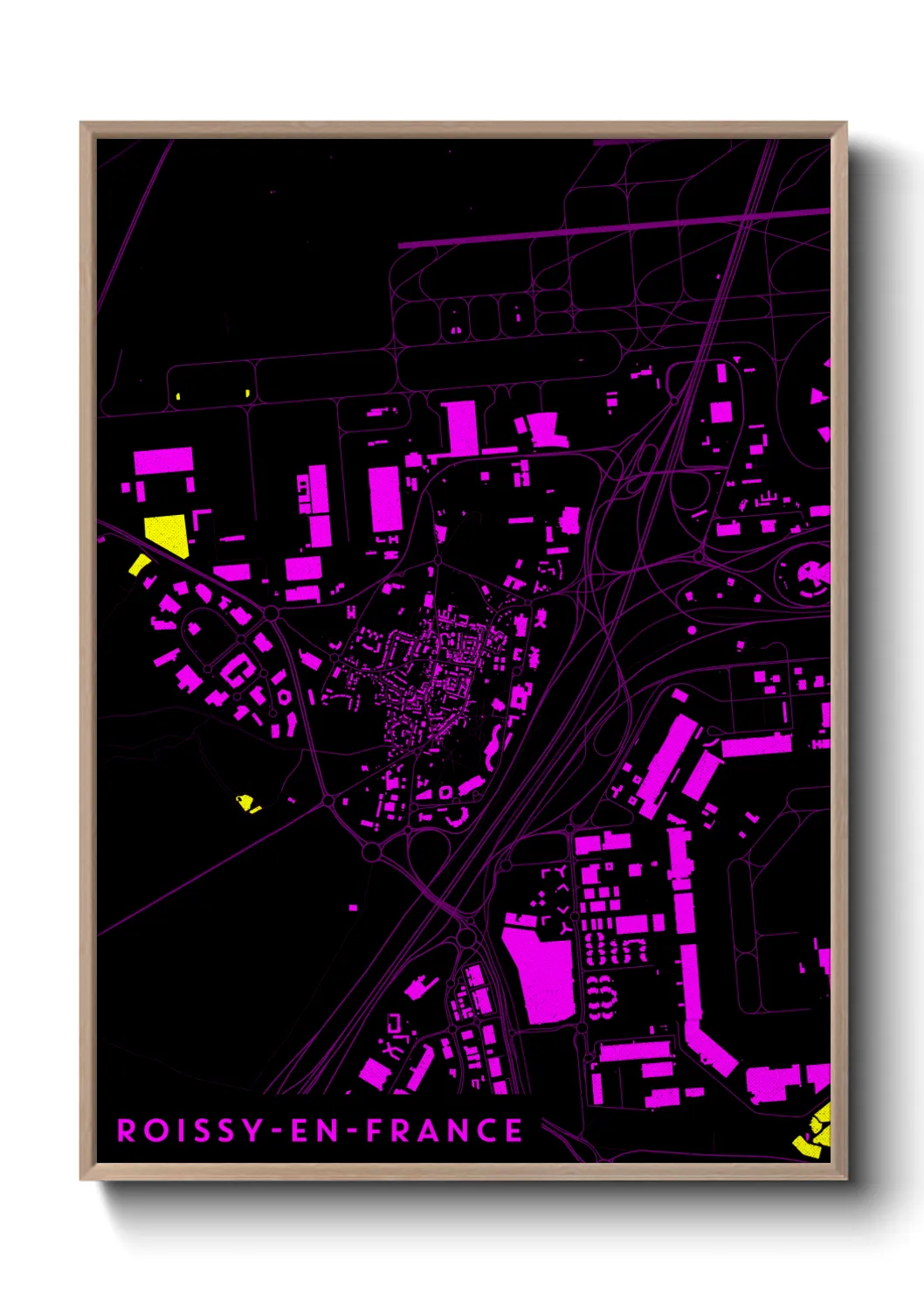 Une affiche de carte sur Roissy-en-France