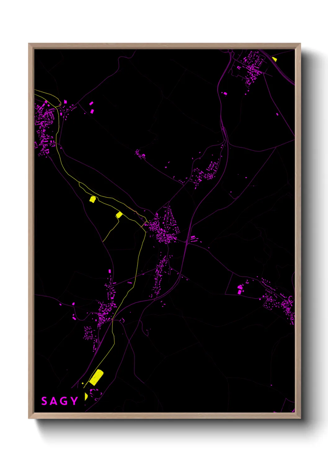 Une affiche de carte sur Sagy