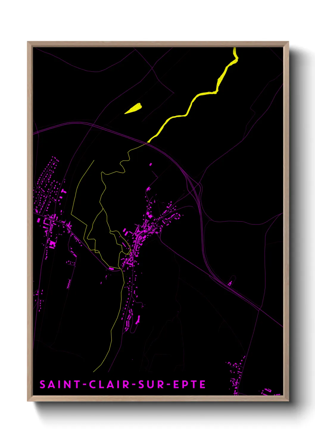 Une affiche de carte sur Saint-Clair-sur-Epte
