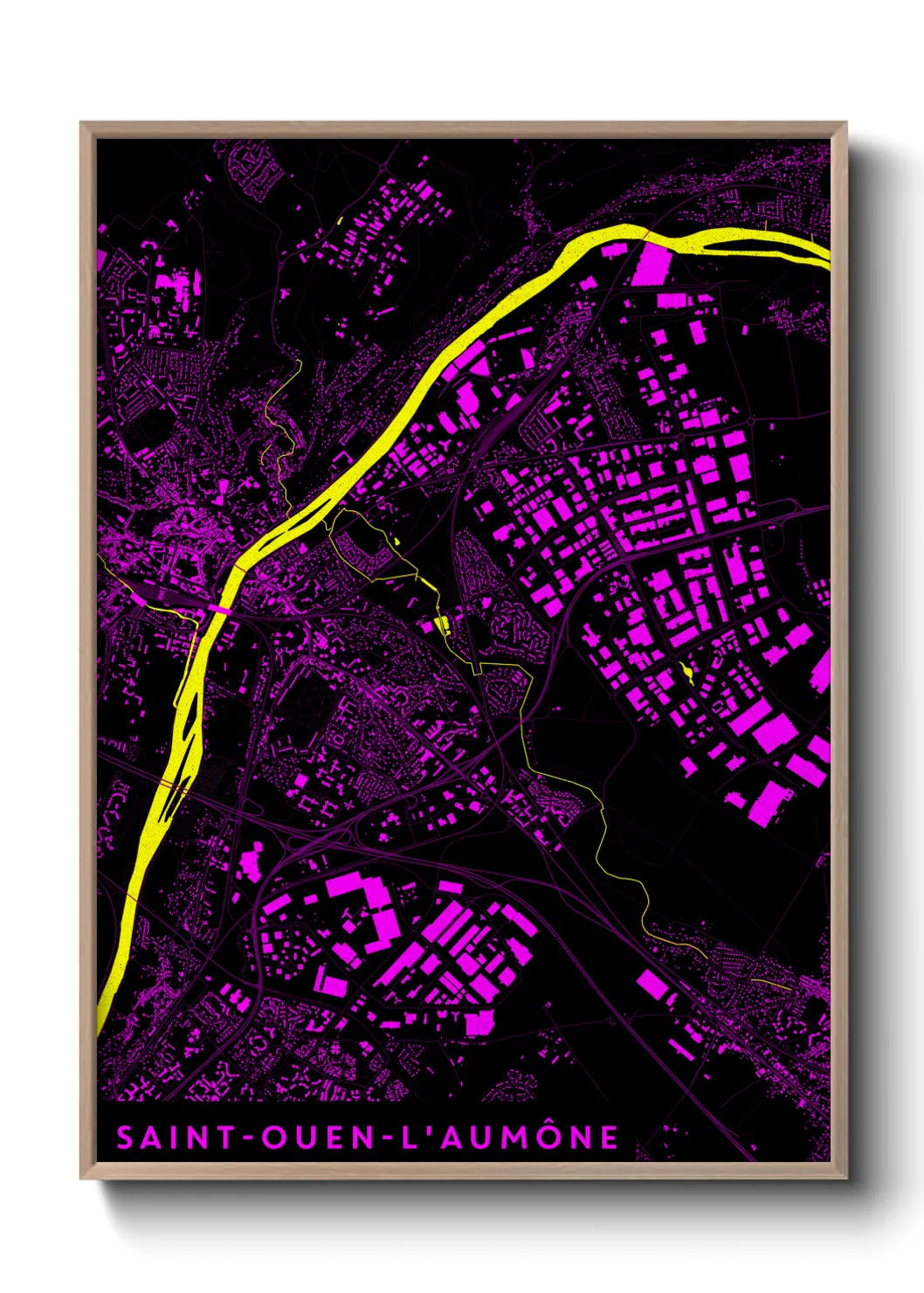 Une affiche de carte sur Saint-Ouen-l'Aumône