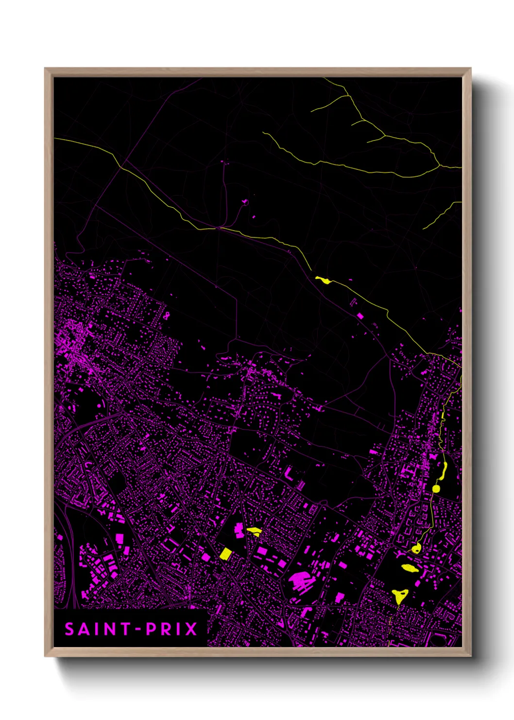 Une affiche de carte sur Saint-Prix