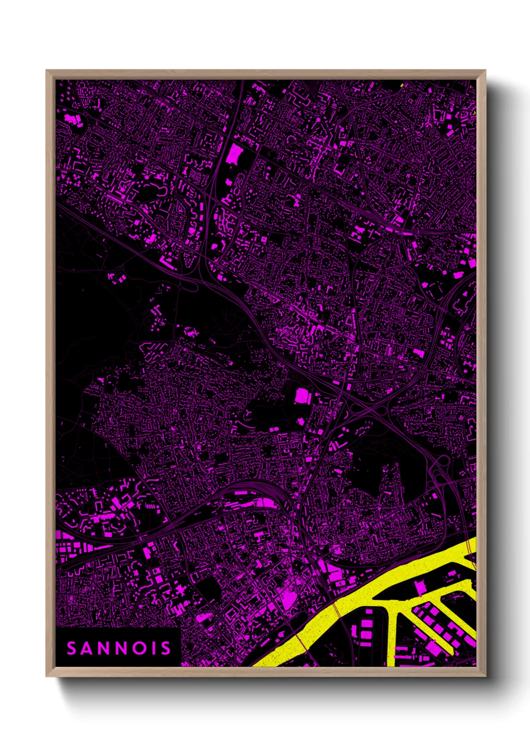 Une affiche de carte sur Sannois