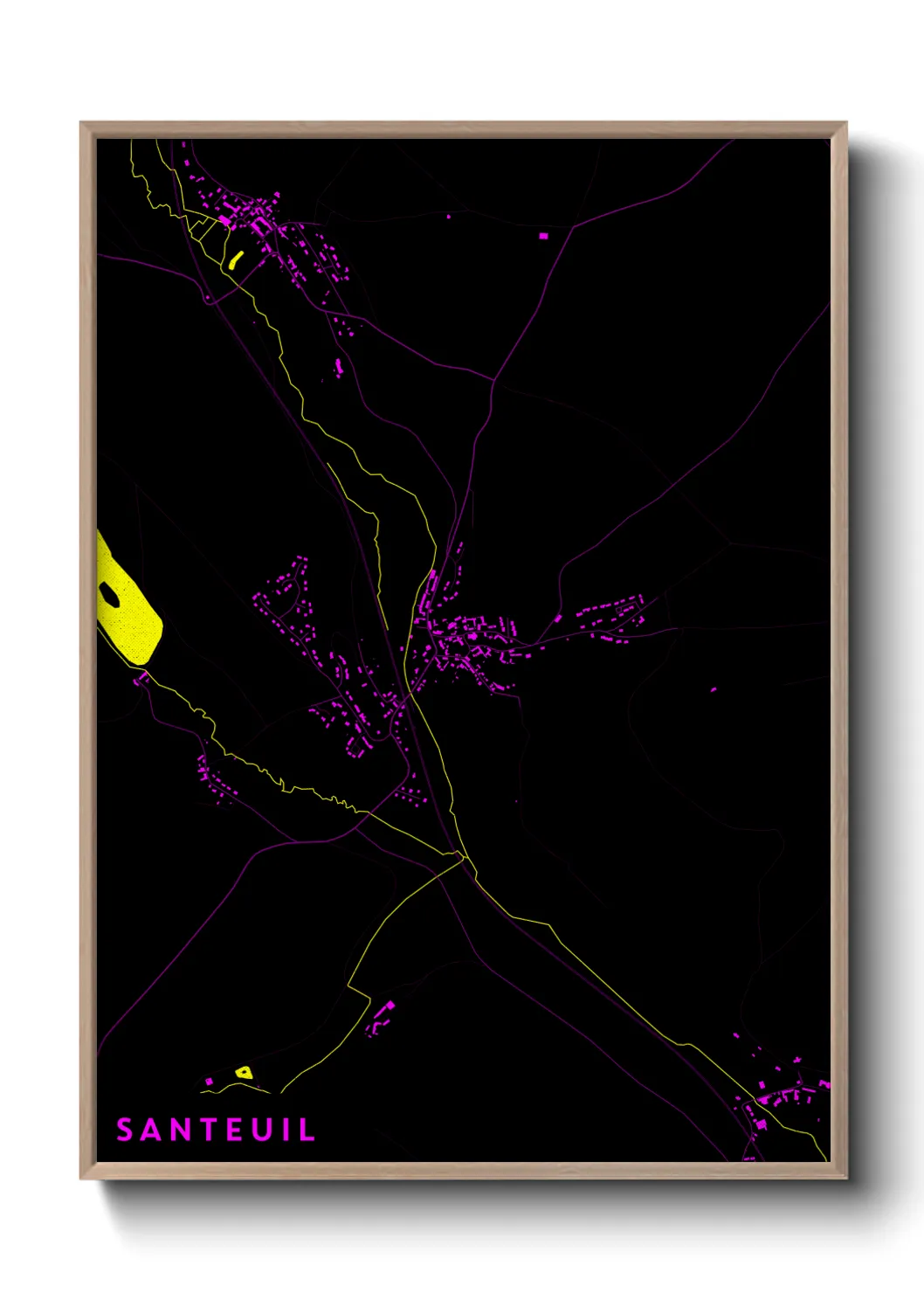 Une affiche de carte sur Santeuil