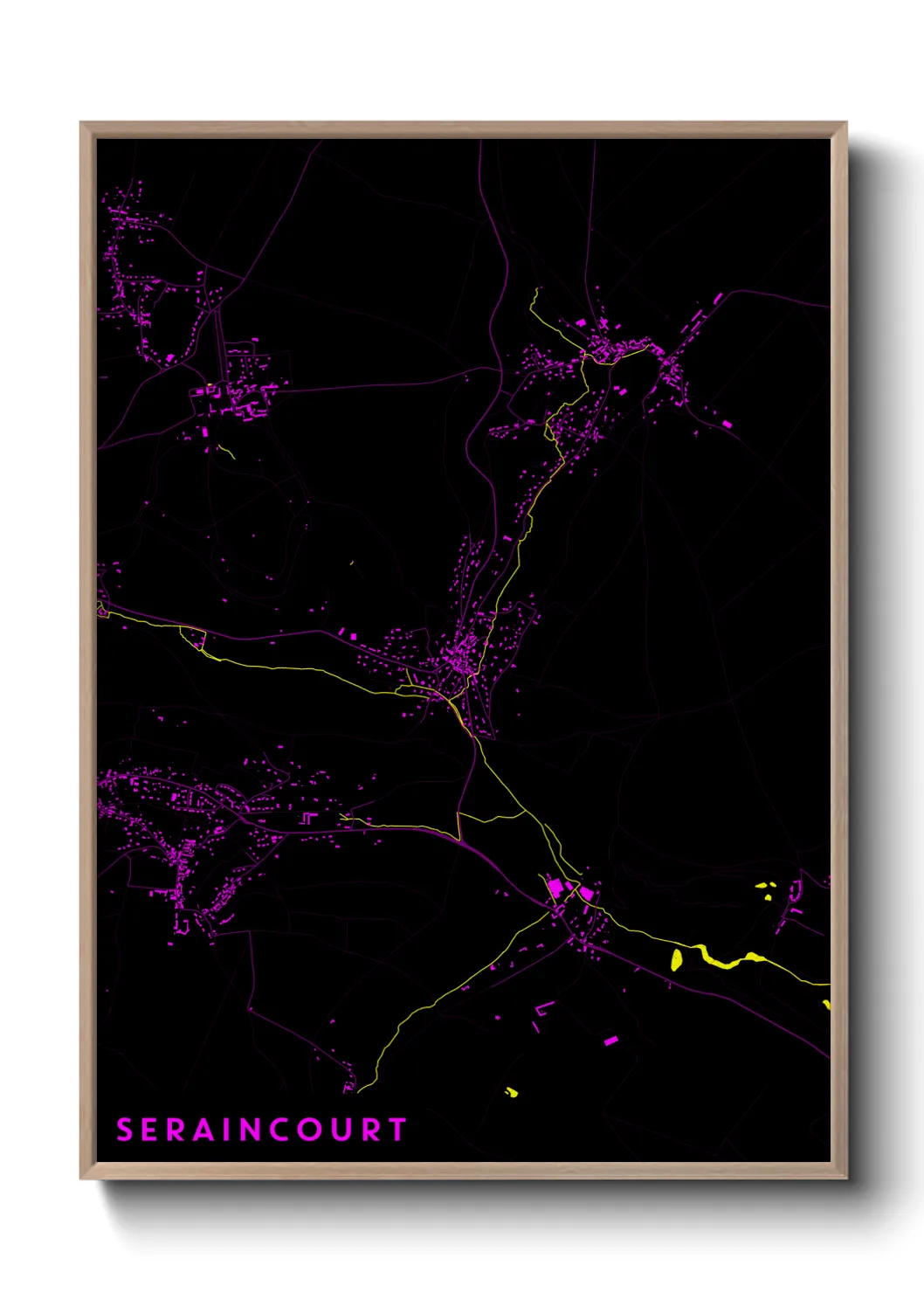 Une affiche de carte sur Seraincourt