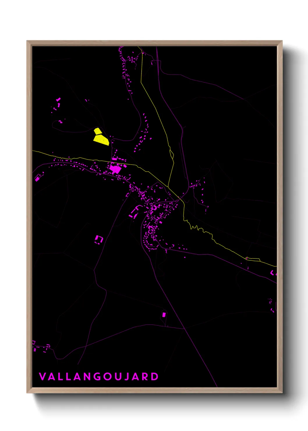 Une affiche de carte sur Vallangoujard